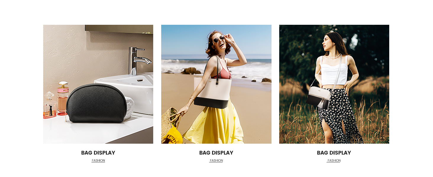 LOVEVOOK Набір сумок для жінок: 3 шт. (шоппер, сумка на плече, сумка з ручкою) для подорожей, бізнесу, покупок (синій+чорний)