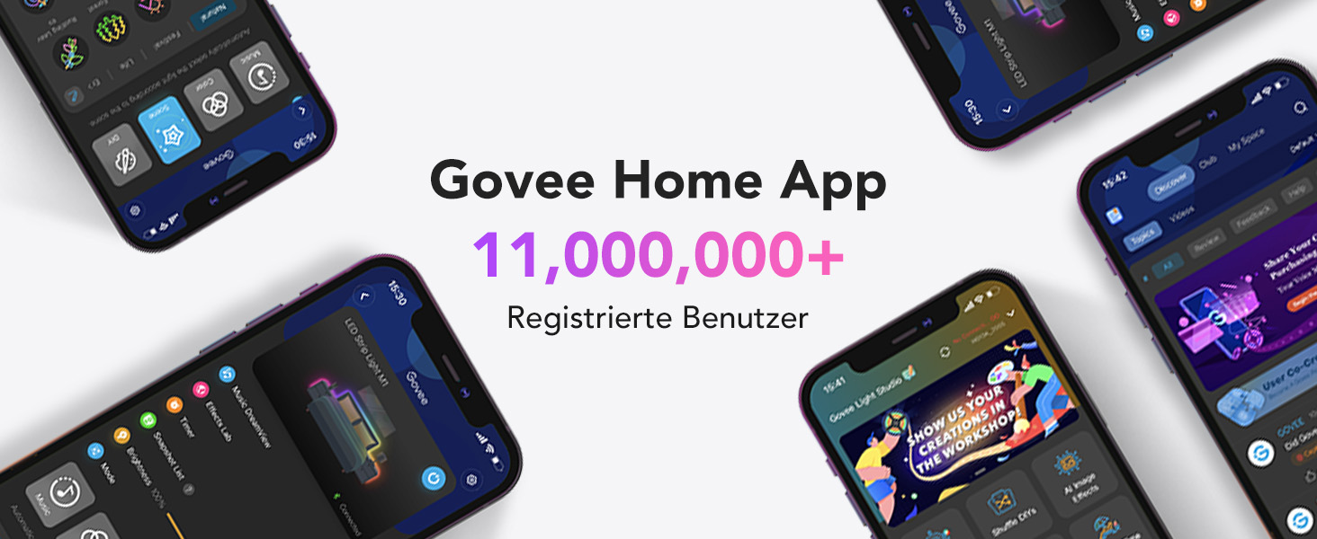 Настінний світильник Govee Glide, WiFi RGBIC LED, синхронізація музики, Alexa/Google, 40 сцен, 6 шт. 1 кутовий