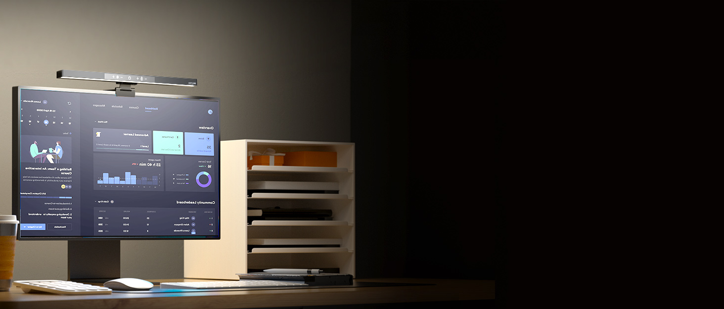 LED лампа для комп'ютера USB, світлодіодна стрічка для монітора, сенсорна настільна лампа з пам'яттю та регулюванням яскравості, 5 колірних температур, для дому та офісу, сучасний дизайн