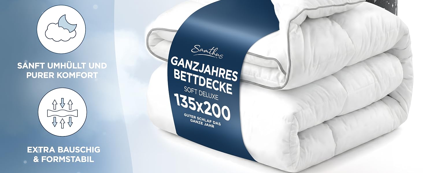 Всесезонна ковдра Samthus Premium 135x200 см, м'яка стібана ковдра для ліжка