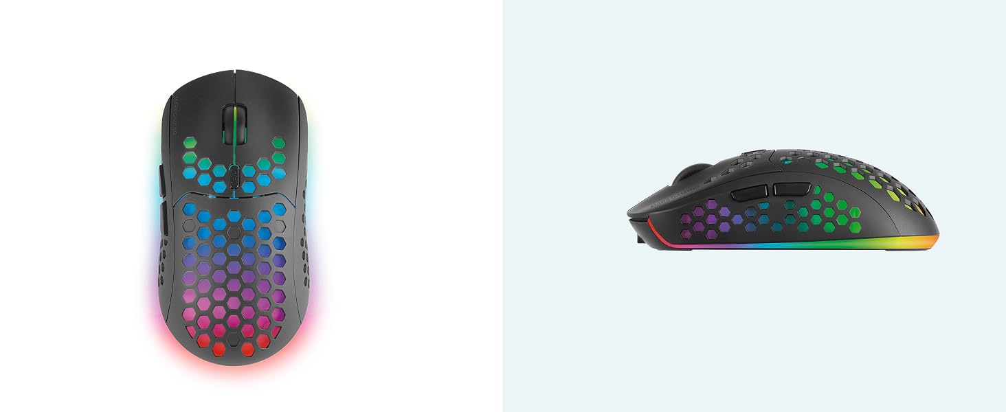 Бездротова ігрова миша Mars Gaming MMW3W RGB Flow, ультралегка (79г), 3200 DPI, біла