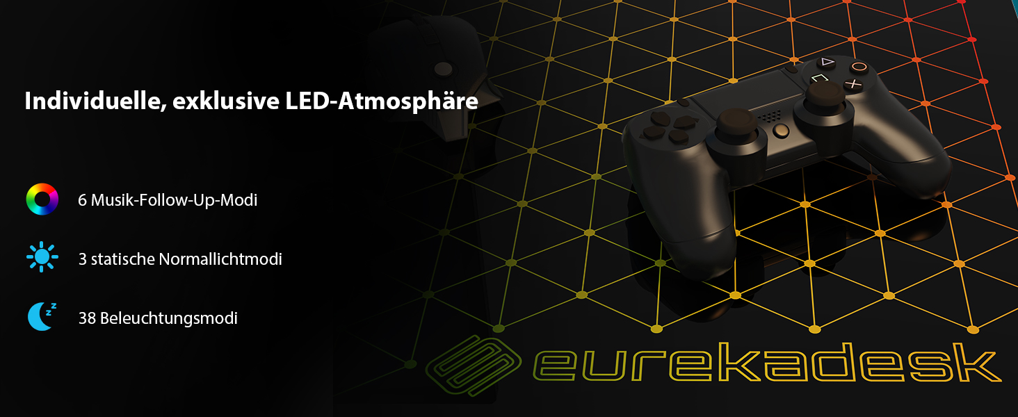 Підставка для комп'ютера EUREKA ERGONOMIC з регулюванням висоти, ATX корпус, тримач CPU, органайзер під стіл, з LED підсвіткою