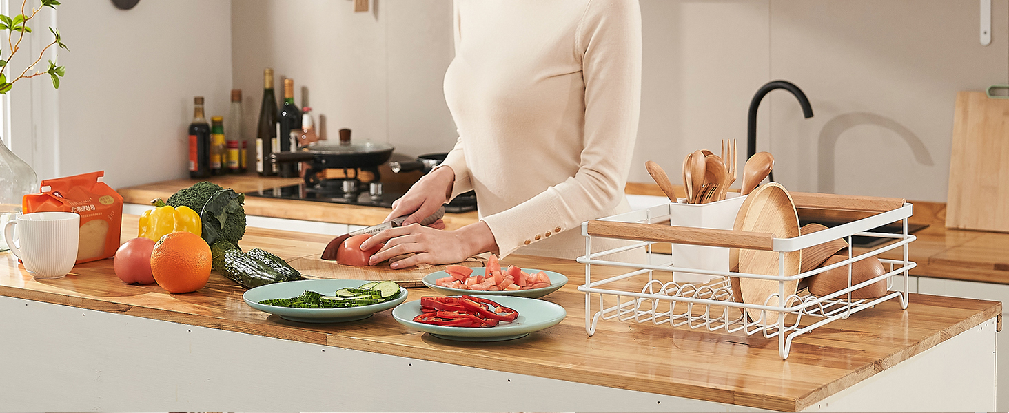 Сушарка для посуду BRIAN & DANY з піддоном, 42x30x15 см, сіра