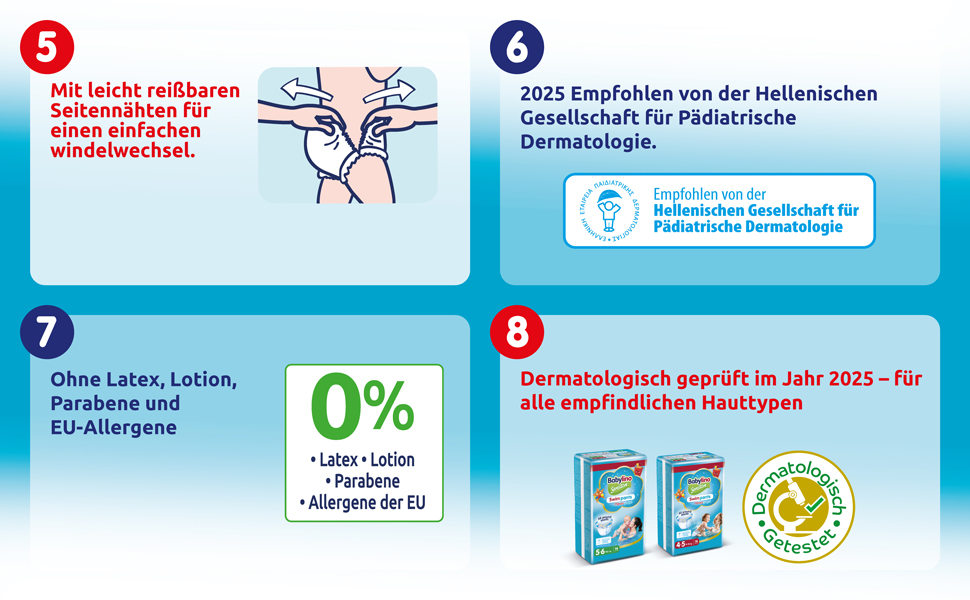 Підгузки для плавання Babylino Sensitive для басейну та моря, розмір 4-5 (9-15 кг), 84 шт.