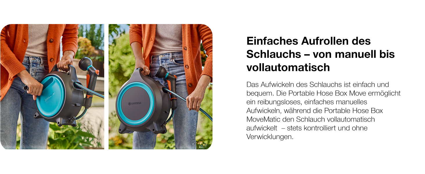 Gardena Mobile Schlauchbox MoveMatic: Автоматична мобільна система для зберігання садового шланга 18690-20