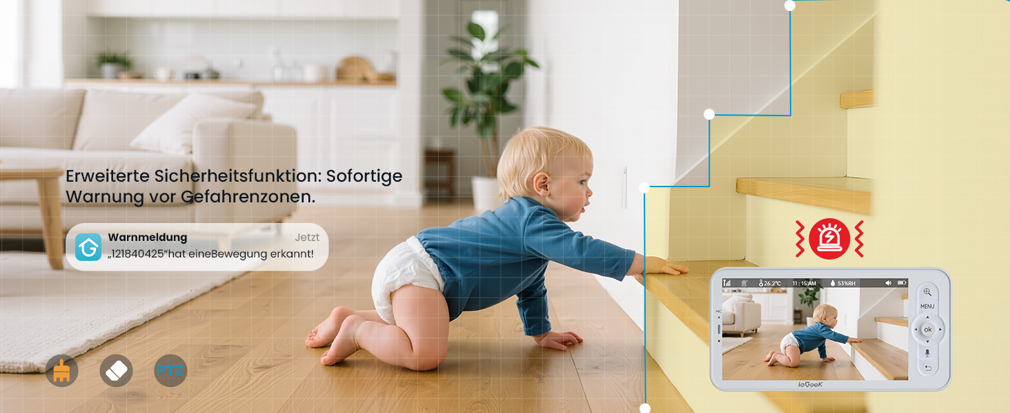 Відеоняня ieGeek 2K з камерою та нічним баченням, 5