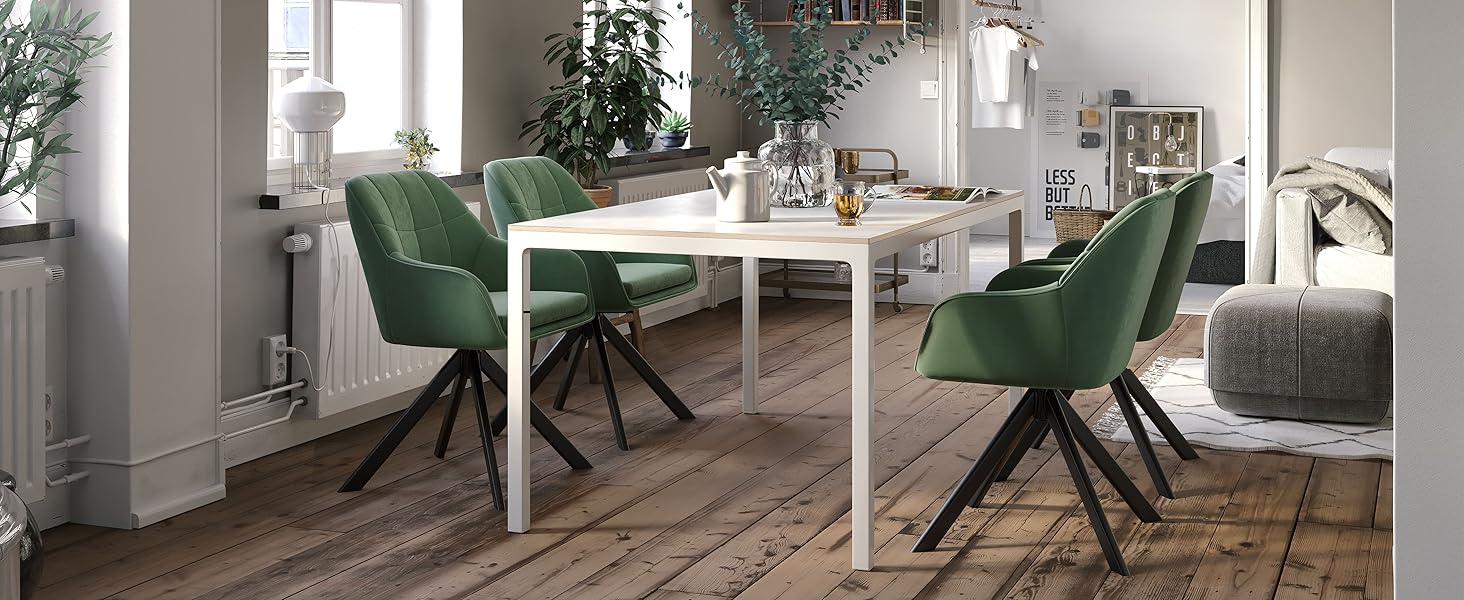 Набір з 2 обертових стільців для їдальні/кухні, бежевий, з підлокітниками, поліестер, металеві ніжки