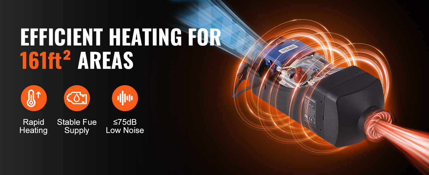 Дизельний повітряний опалювач VEVOR 2kW (12/24V) з LCD-дисплеєм та пультом керування для авто, фургонів, автобусів