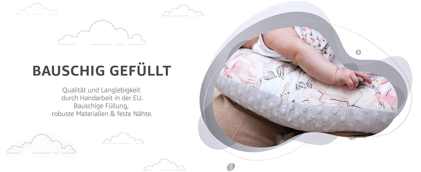 Подушка для годування Totsy Baby Stillkissen Mond Minky 130 см Оленя Сіра (Oeko-Tex) - підтримка для годування груддю