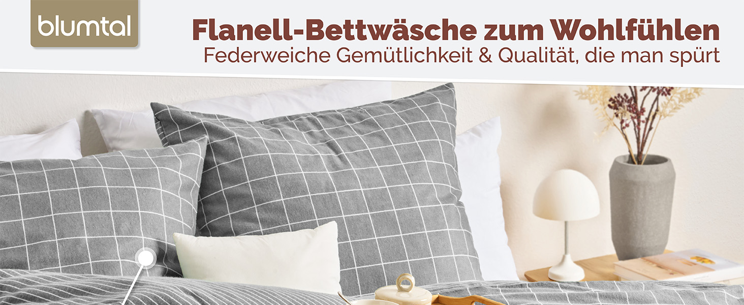 Комплект постільної білизни Blumtal Biber 200x200 + 2x 80x80 см, бавовна, фланель, Oeko-Tex, теплий, зимовий, двосторонній, тауп