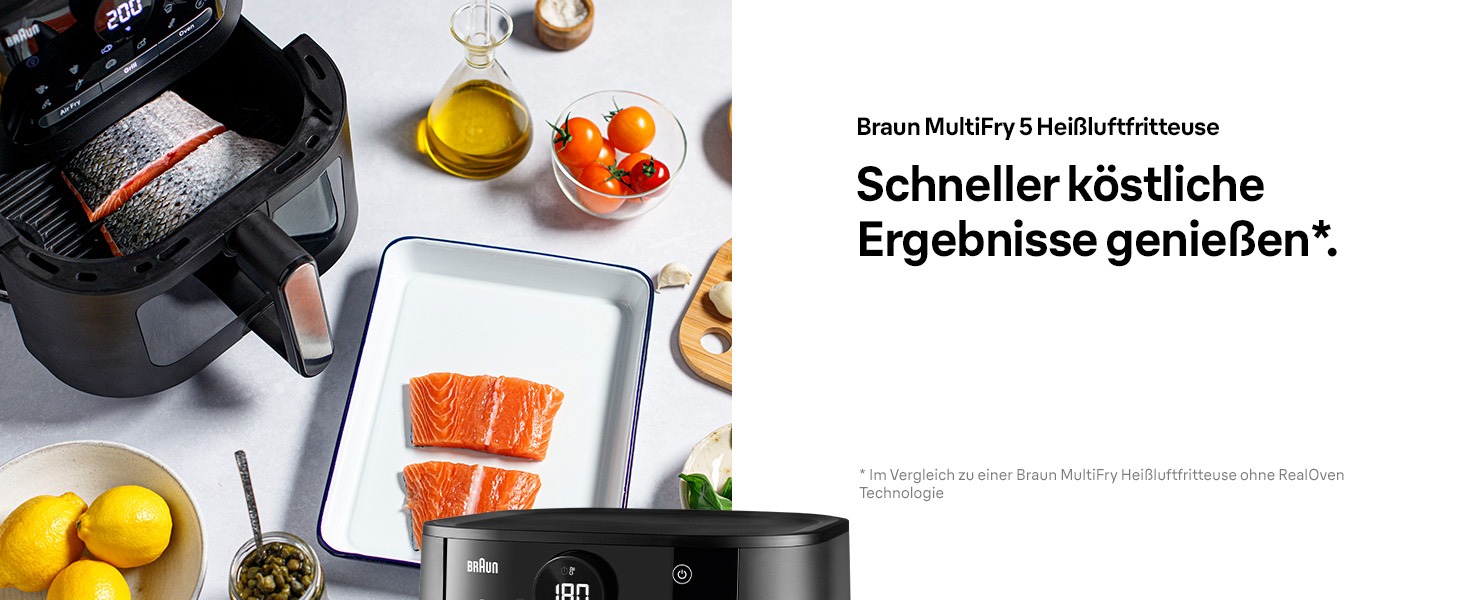 Фритюрниця повітряна Braun MultiFry 3 HF 3030, 4.3 л, 1500 Вт, цифрове керування, 8 програм, чорна
