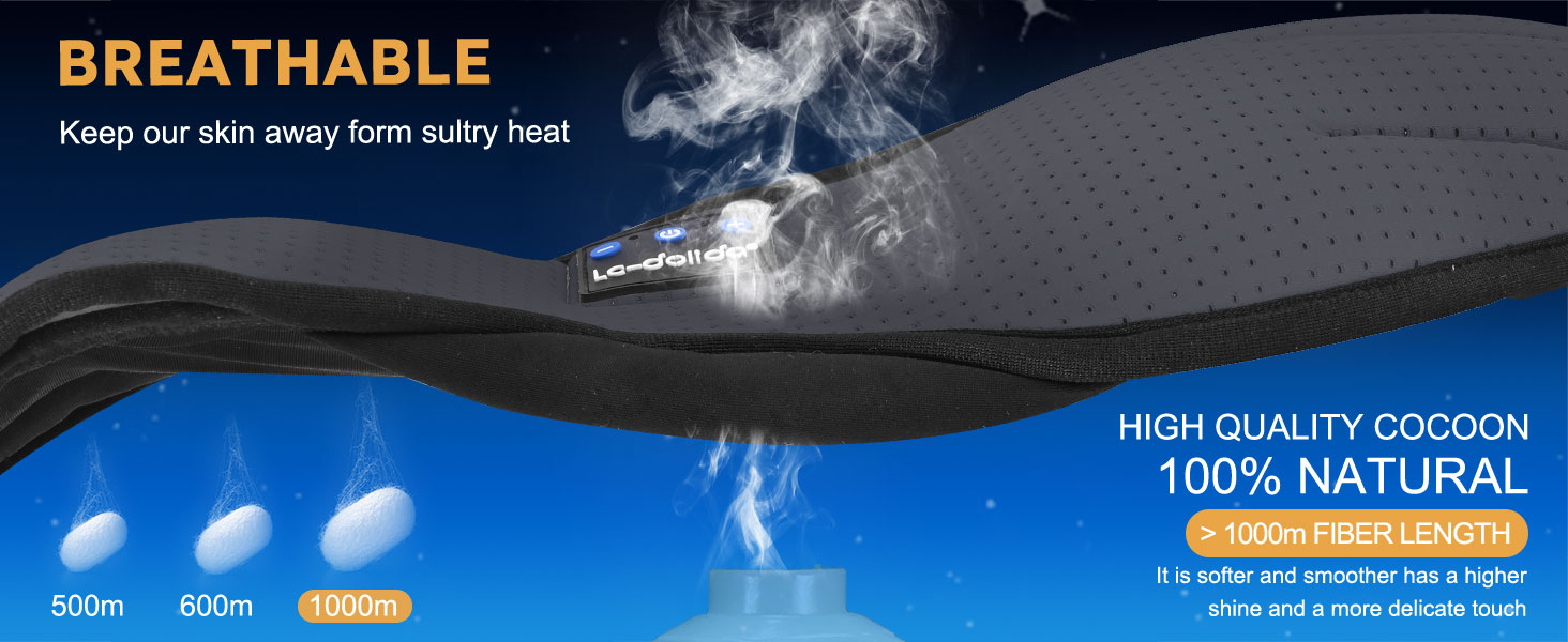 Маска для сну з навушниками Bluetooth LC-Dolida, блокує світло, для сну, подорожей, йоги, медитації, сірий колір