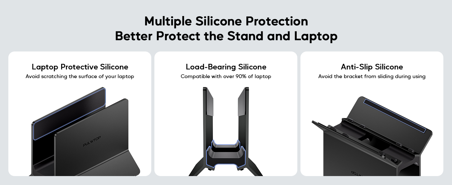 Підставка для ноутбука вертикальна, алюміній, регульована, сумісна з MacBook, iPad, Tablet, Mac mini (Чорний)