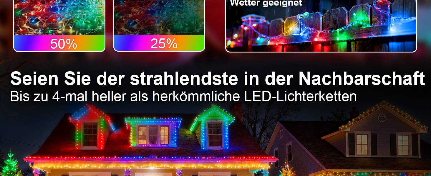 Світлодіодна гірлянда для вулиці 35м, 300 LED вогників для новорічної ялинки та декору (теплий білий/кольорова)