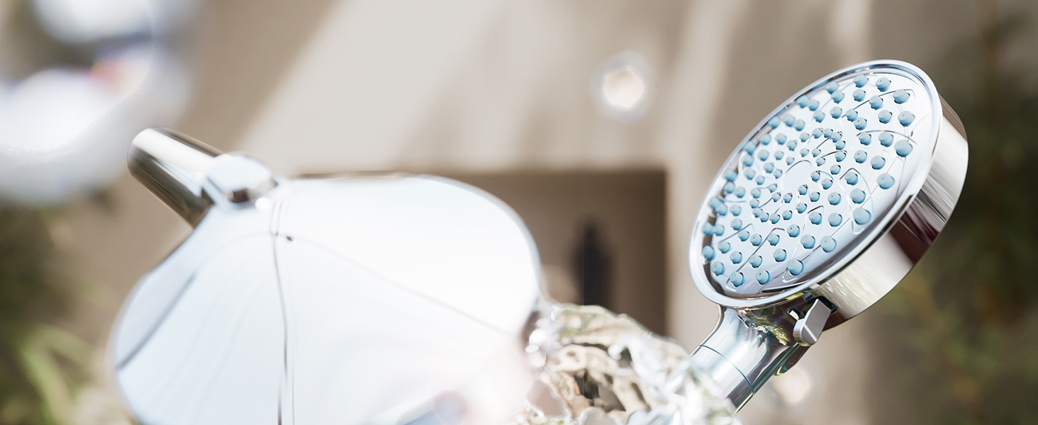 Фільтр для душу Cobbe з шлангом, високонапірна ручна лійка з 20-ступеневою фільтрацією, водозберігаючий душ з 6 режимами струменя, дощовий душ, що підвищує тиск, економний душ для жорсткої води (7.chrom01)