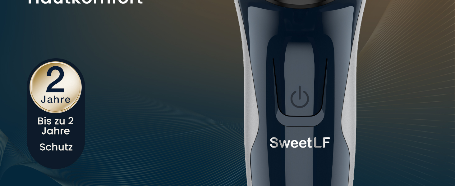 Електрична бритва SweetLF для чоловіків, вологостійка (IPX7), з 4D-головками та LED-дисплеєм, синього кольору