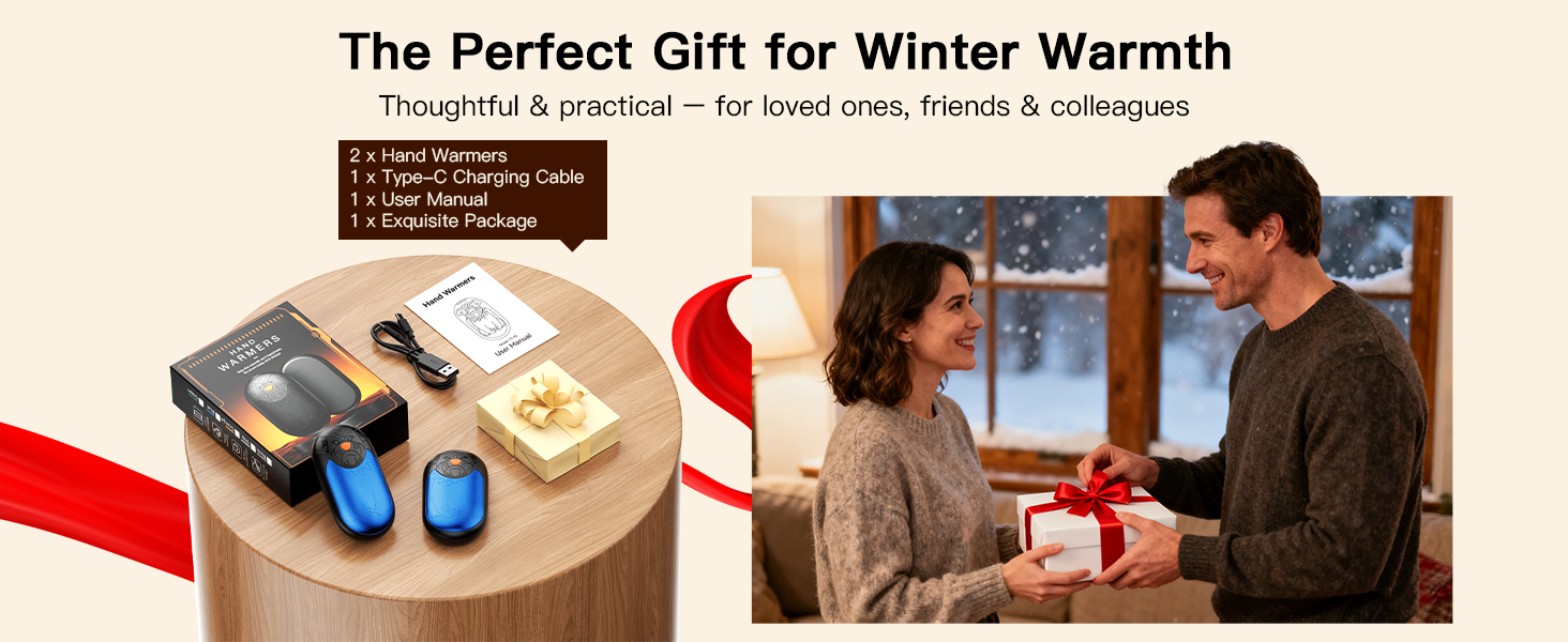 Електричний гріє для рук 2 шт. | Перезарядний кишеньковий гріє з 3 режимами, 6000mAh для жінок, чоловіків, кемпінгу, полювання, гольфу, блакитний