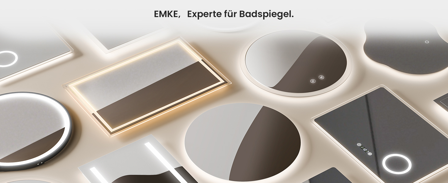 Дзеркало для ванної кімнати EMKE® з підсвічуванням 80x60 см, тепле біле світло 3000K, вимикач, вертикальна/горизонтальна установка, IP44, енергозберігаюче