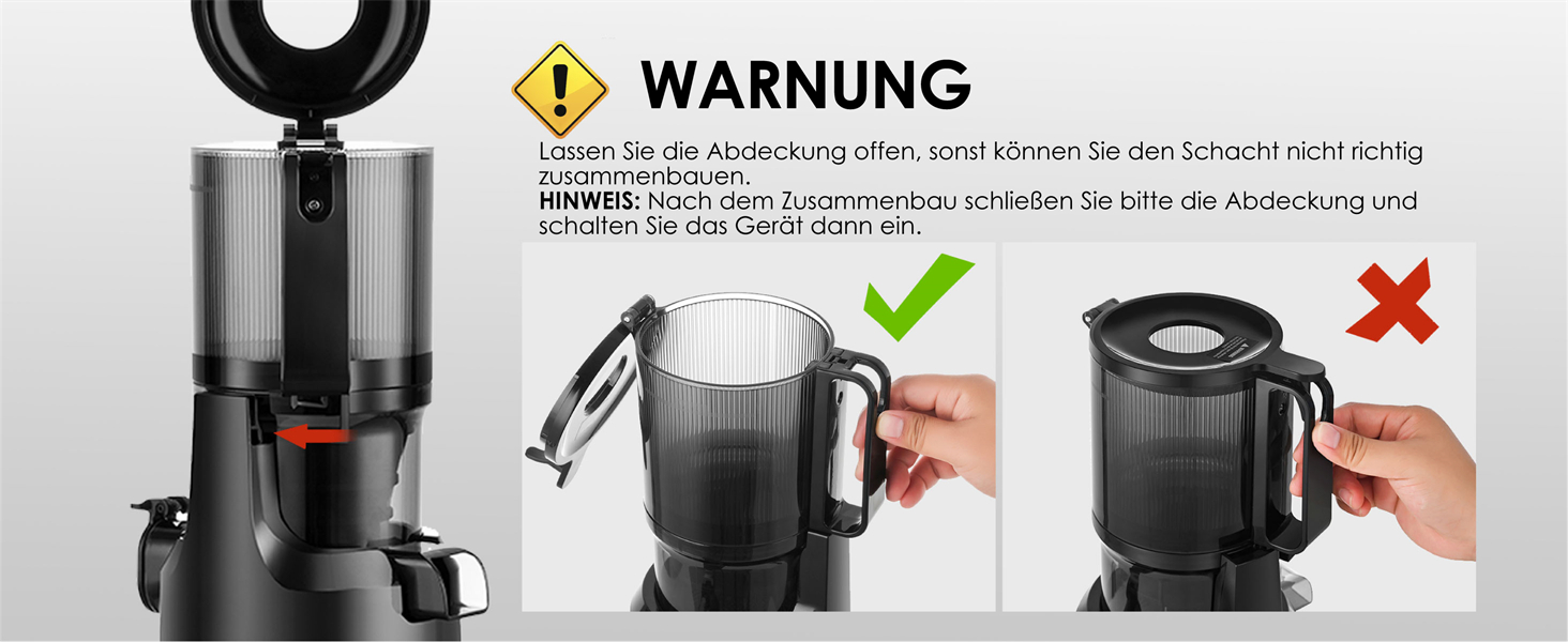 Фреш-прес Fretta: повільний соковичавник 1л, BPA-free Tritan, 200W, чорний
