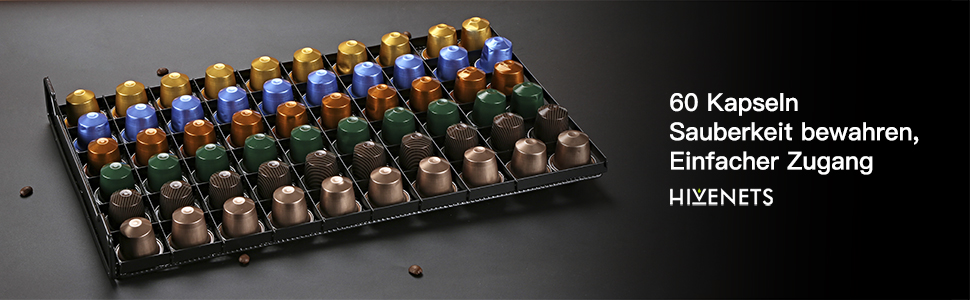 Тримач для капсул кави, ящик для зберігання Nespresso, місткість 60 шт, червоний, однотонний (Getaway Solids)