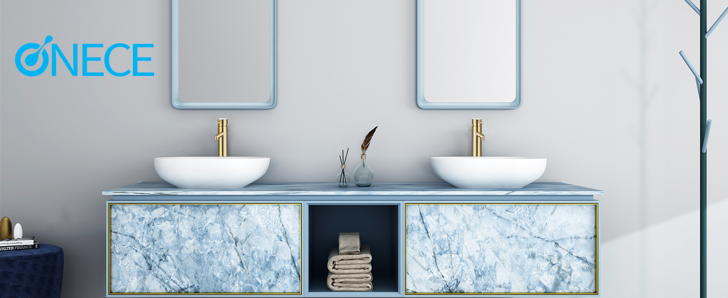 Змішувач для ванної кімнати ONECE, чорний, з висувною лійкою, 105 мм, одноручка, нержавіюча сталь