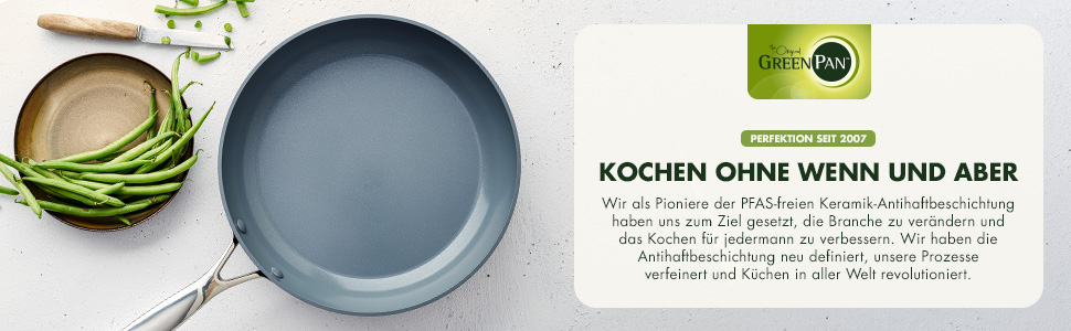 Сковорода GreenPan Barcelona з антипригарним покриттям Ceramic, 30 см, 4.8 л з кришкою, чорна