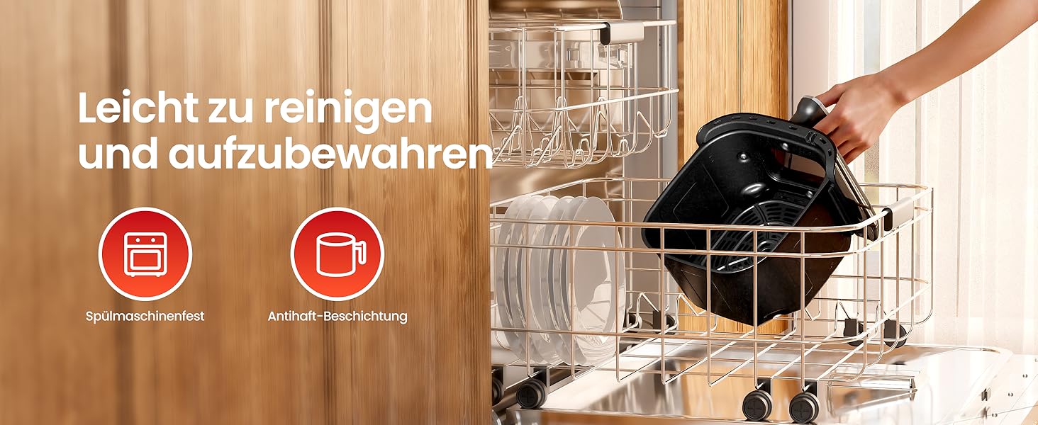 Фритюрниця без олії, 5 л, для 3-5 осіб, ідеальна для любителів м'яса, з регулюванням температури та таймером 24 год, тиха, з антипригарним кошиком та крихкою платформою, зелено-чорна