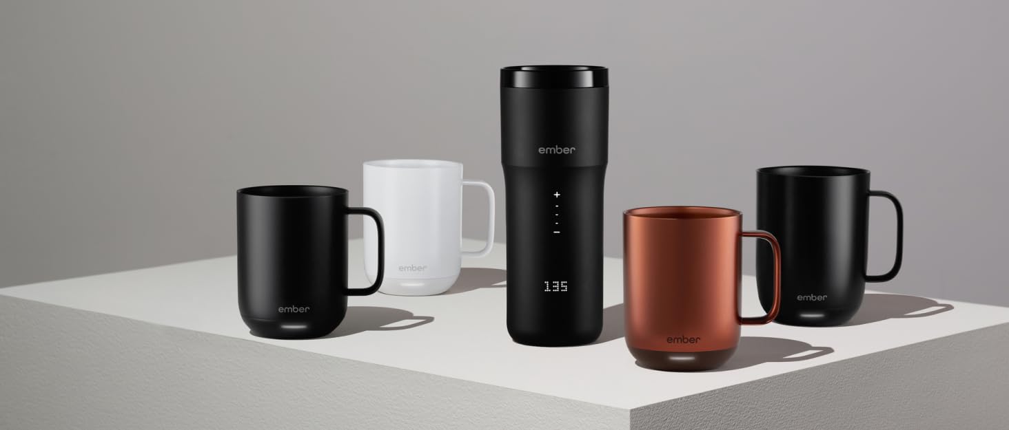 Розумний термокружка Ember Smart Mug 2, 295 мл, чорний: регулювання температури через додаток, LED дисплей, акумулятор, покращений дизайн