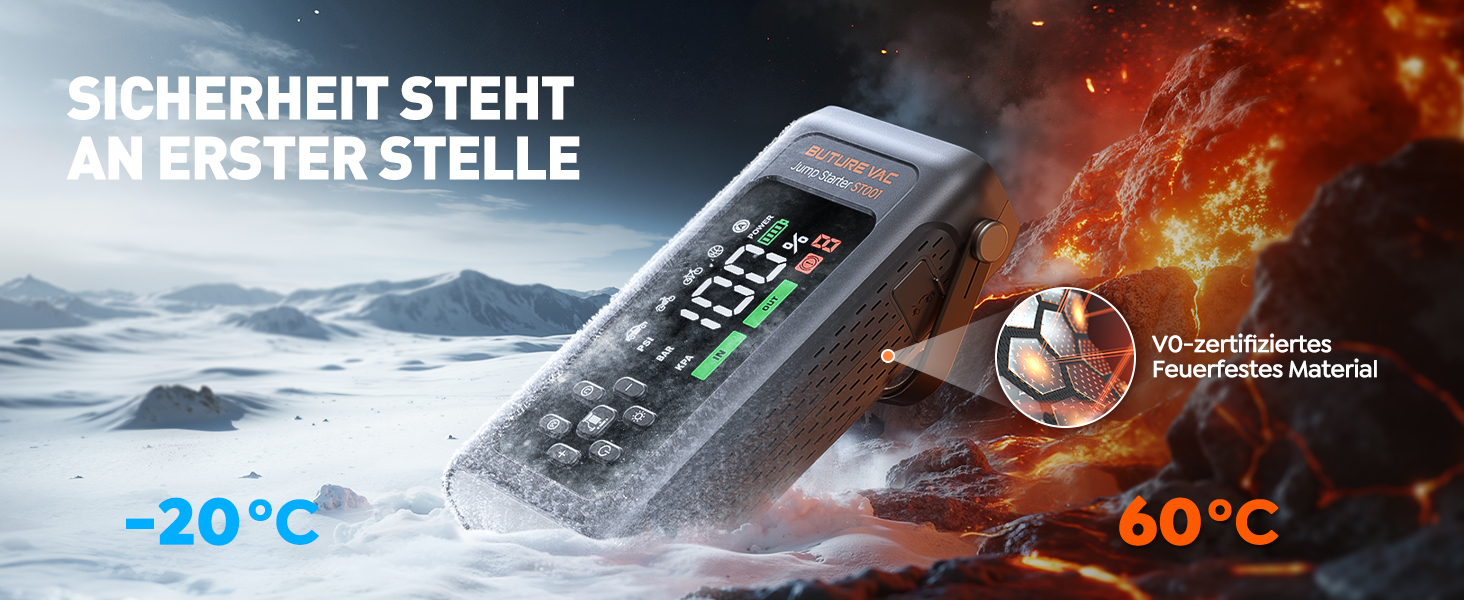 Портативний пусковий пристрій 5000A з компресором 150PSI, 12V, для автомобілів, з ліхтариком, рукавичками