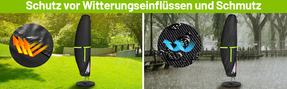 Чохол для парасольки GEMITTO, водонепроникний, 280x30x81/46 см, для парасольки 2-4 м, 420D, захист від вітру та сонця