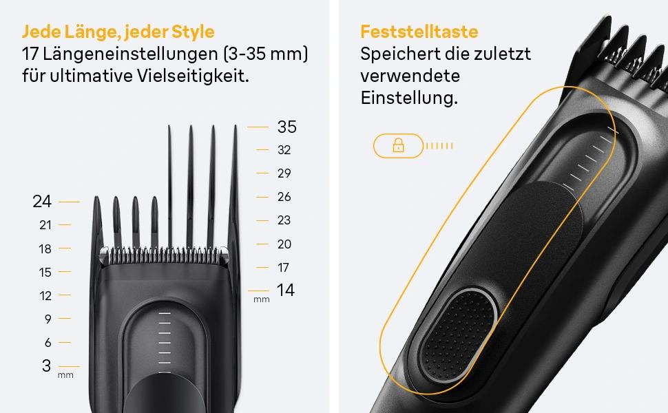 Машинка для стрижки Braun Series 5 HC5530: професійний тример для волосся та бороди, 17 налаштувань, акумулятор 50 хв, чорний