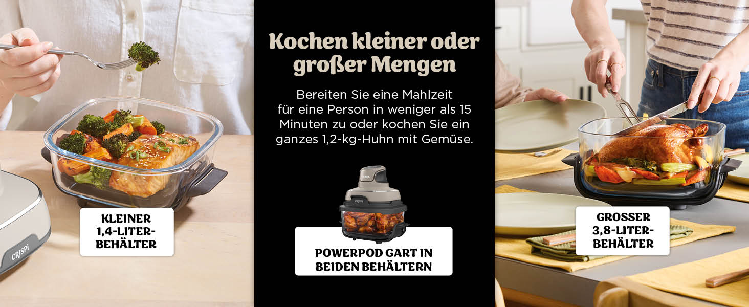 Ninja CRISPi Airfryer - фритюрниця без олії, 3.8 л, 4-в-1, 1700 В, FN101EUSTGD (Stone)