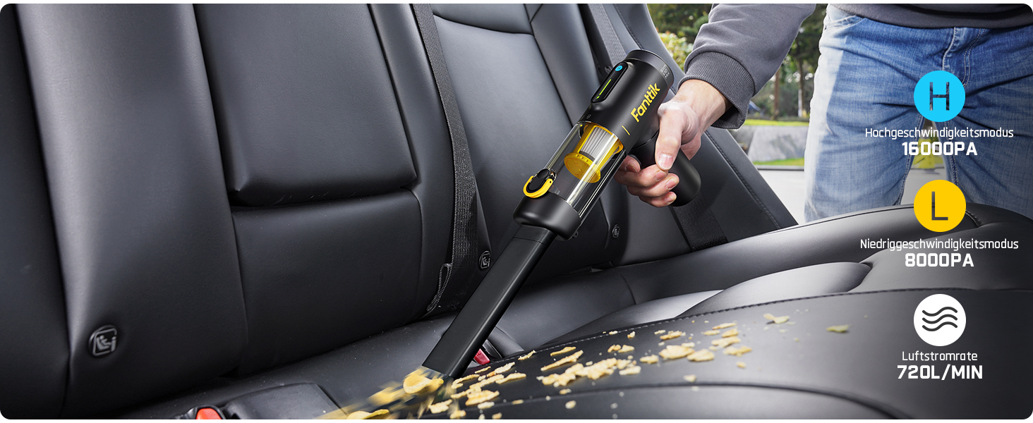 Бездротовий автомобільний пилосос Fanttik Slim V10 Mix 4-в-1, потужність 16 кПа, з LED-дисплеєм та функцією обдуву для авто, офісу та клавіатур
