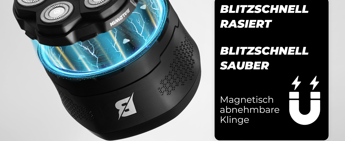 Машинка для гоління голови BALDWIN 7D з магнітною голівкою для сухого та вологого гоління