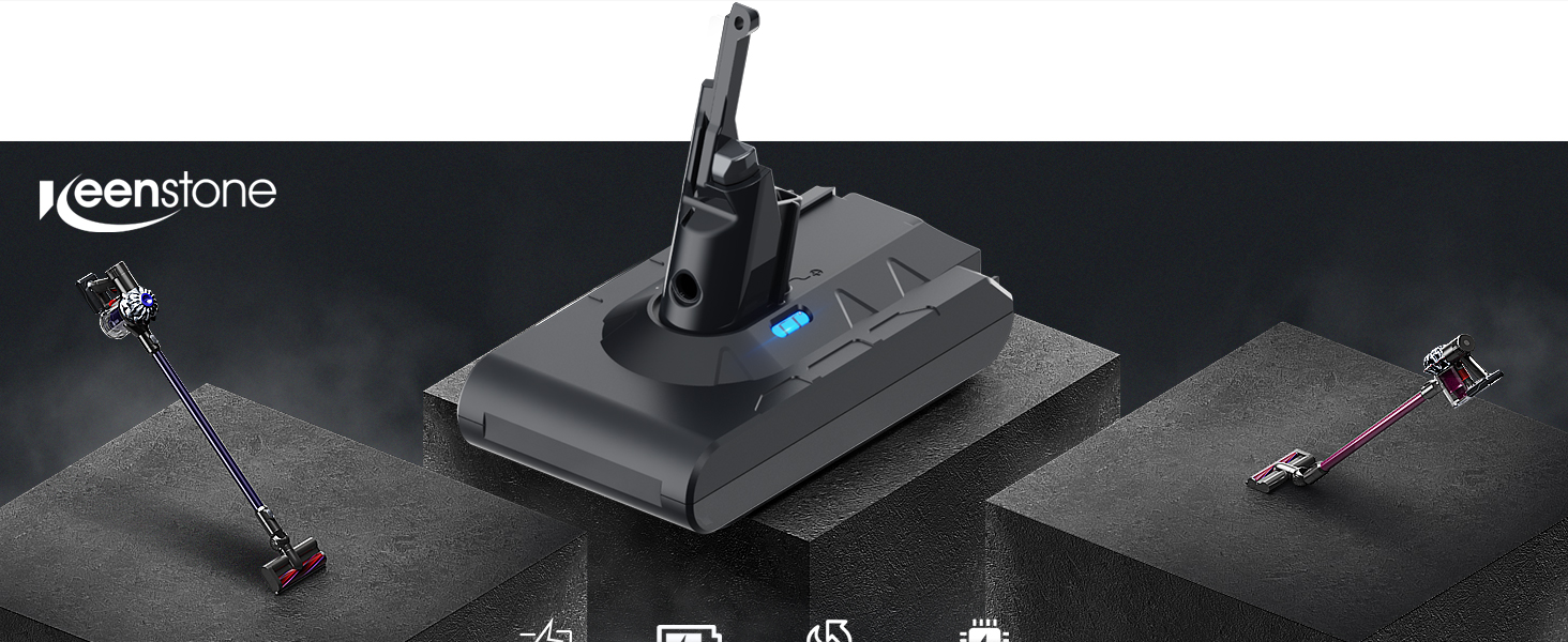 Акумулятор Keenstone V8 8000mAh для пилососа Dyson V8 Absolute, Animal, Motorhead, Fluffy, Slim, Total Clean, Extra (з 3 фільтрами), 8.0Ah