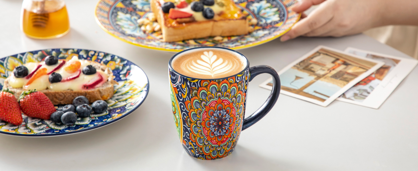 Набір кавових чашок Vancasso 6 шт. SIMI, 360 мл, порцеляна, чайний сервіз на 6 осіб