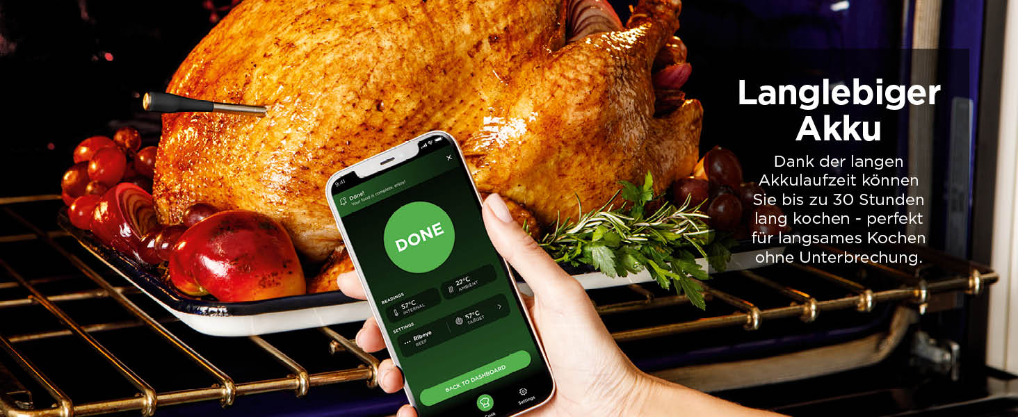 Бездротовий термометр Ninja ProChef для приготування їжі, гриля та Air Fryer, Bluetooth, 50м, водонепроникний