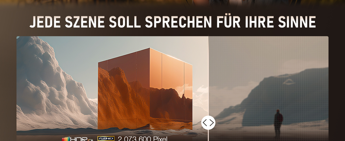 Mini проєктор Smart Beamer 4K з автофокусом, WiFi6, Bluetooth, 28000 люмен, підтримка Netflix та Dolby Audio. Підходить для домашнього кінотеатру та використання на вулиці. Сумісний з телефонами та ПК.