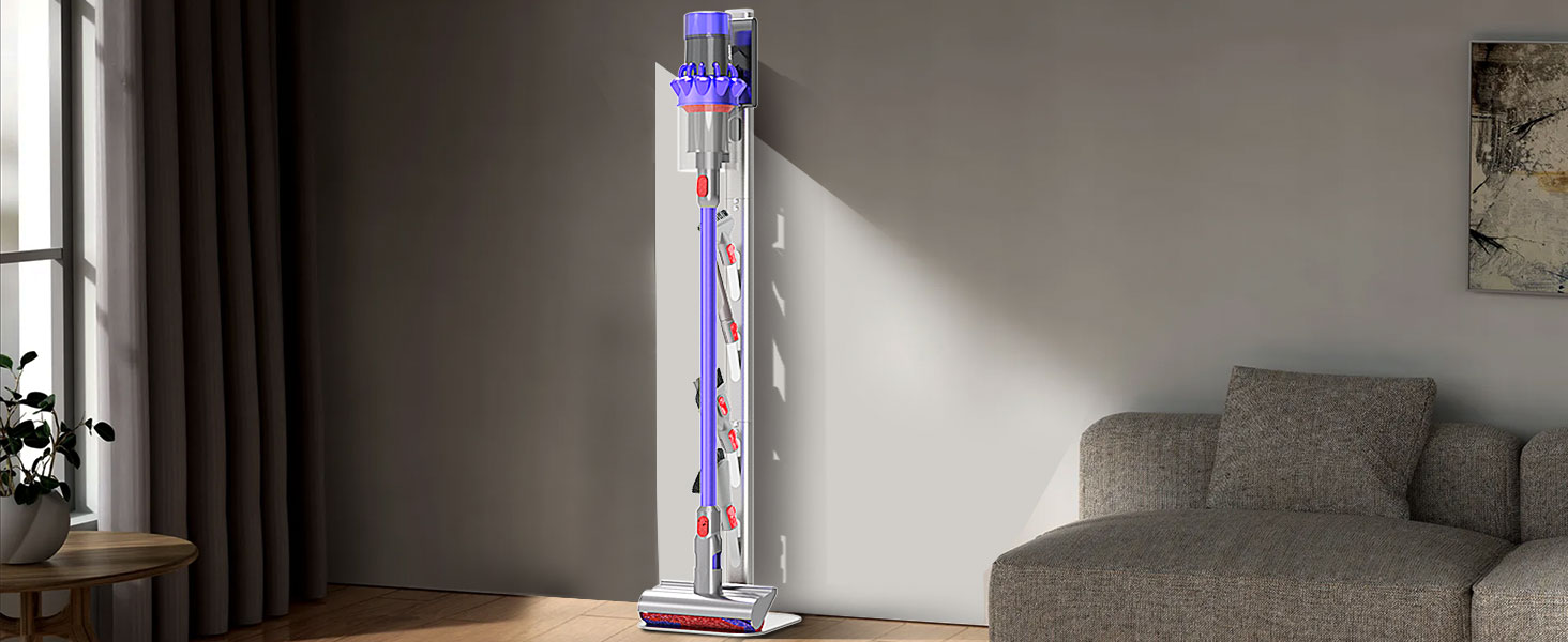 Підставка для пилососа OUTBROS для Dyson V6-V15, підлогова підставка та тримач для аксесуарів, сріблястий