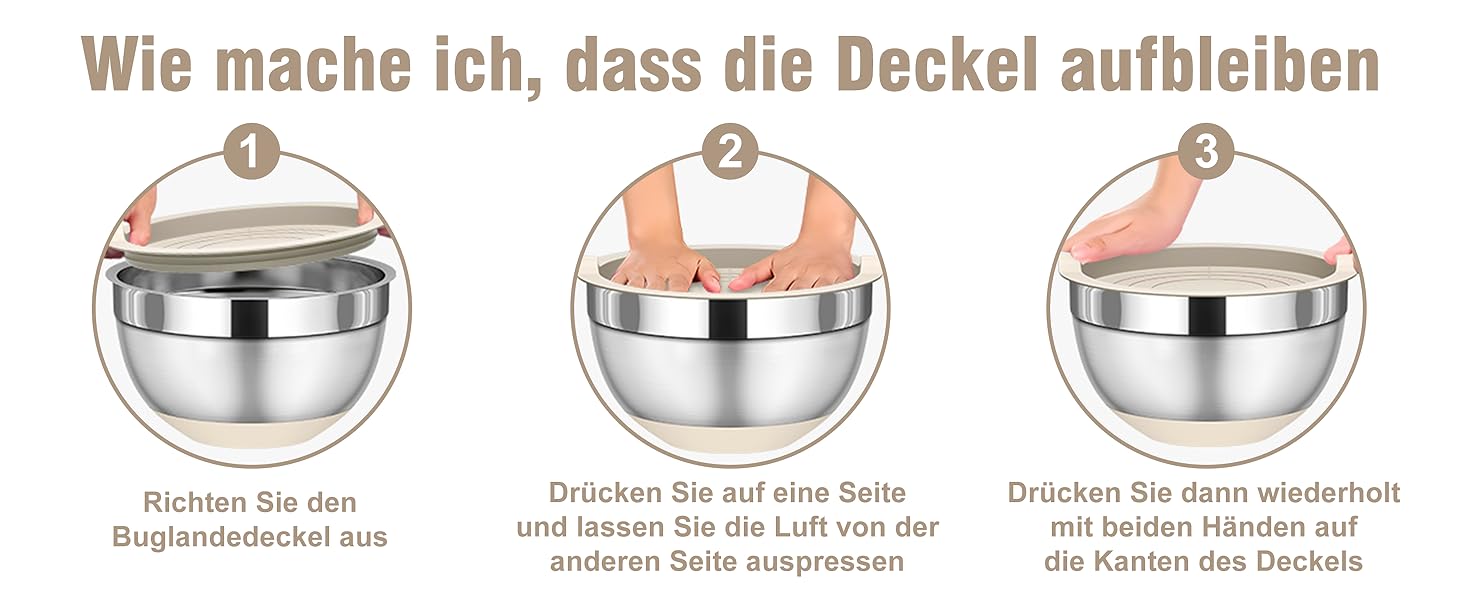 Набір місок для перемішування BEWOS 7 шт. з кришкою, нержавіюча сталь, з терткою, вкладна конструкція, розміри 0.5, 1, 1.4, 1.85, 2.35, 3.2, 4 л для змішування та подачі