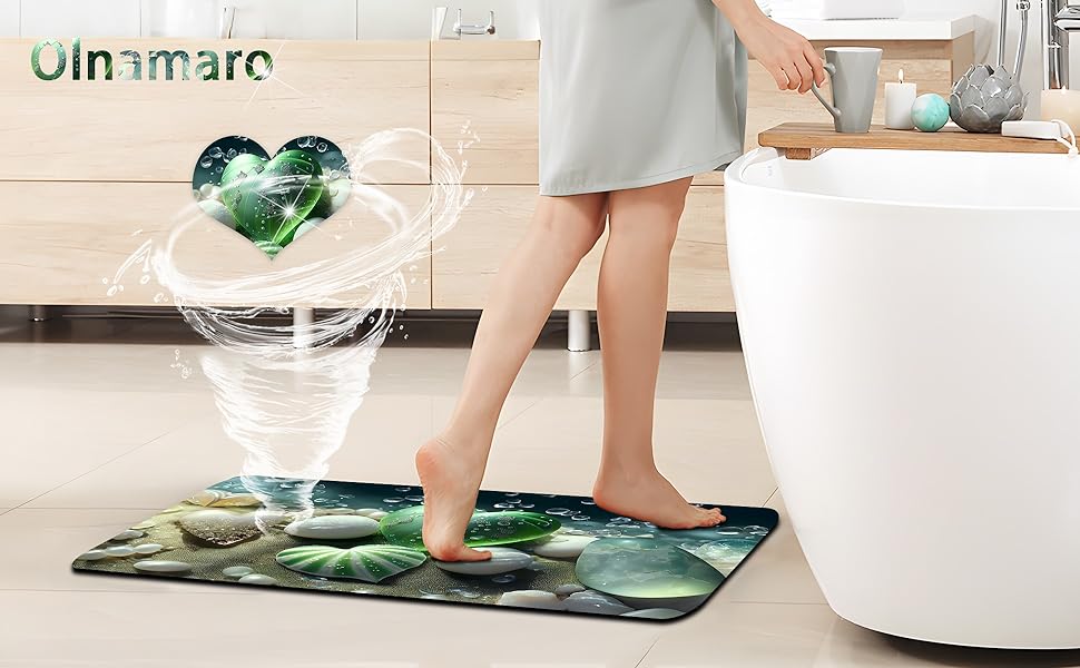 Килимок для ванної Olnamaro Non-slip 3D, кольорові камені, 60x40см, оформлення ванної кімнати