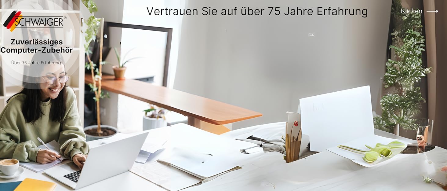 LED лампа на монітор Schwaiger з USB-C, сенсорне керування, 1,5м кабель, для дому, офісу та ігор