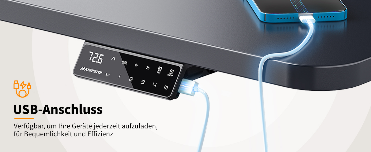 Електричний регульований стіл MAIDeSITe EL2 Pro Art з овальною основою, чорний. Підйом до 180 кг, 4 пам'яті, захист від зіткнень