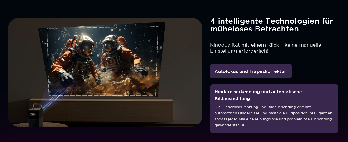 Проєктор TCL A1s 4K Full HD Google TV/Netflix: Dolby Audio, Bluetooth, WiFi, Автофокус, Корекція трапеції 6D для дому та ігор