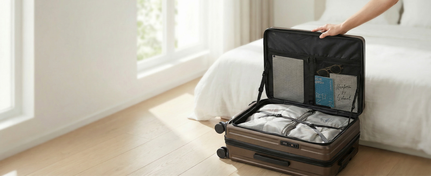 Валіза для подорожей Münicase XL 80 см з відділенням для ноутбука та TSA-замком, колір Coffee