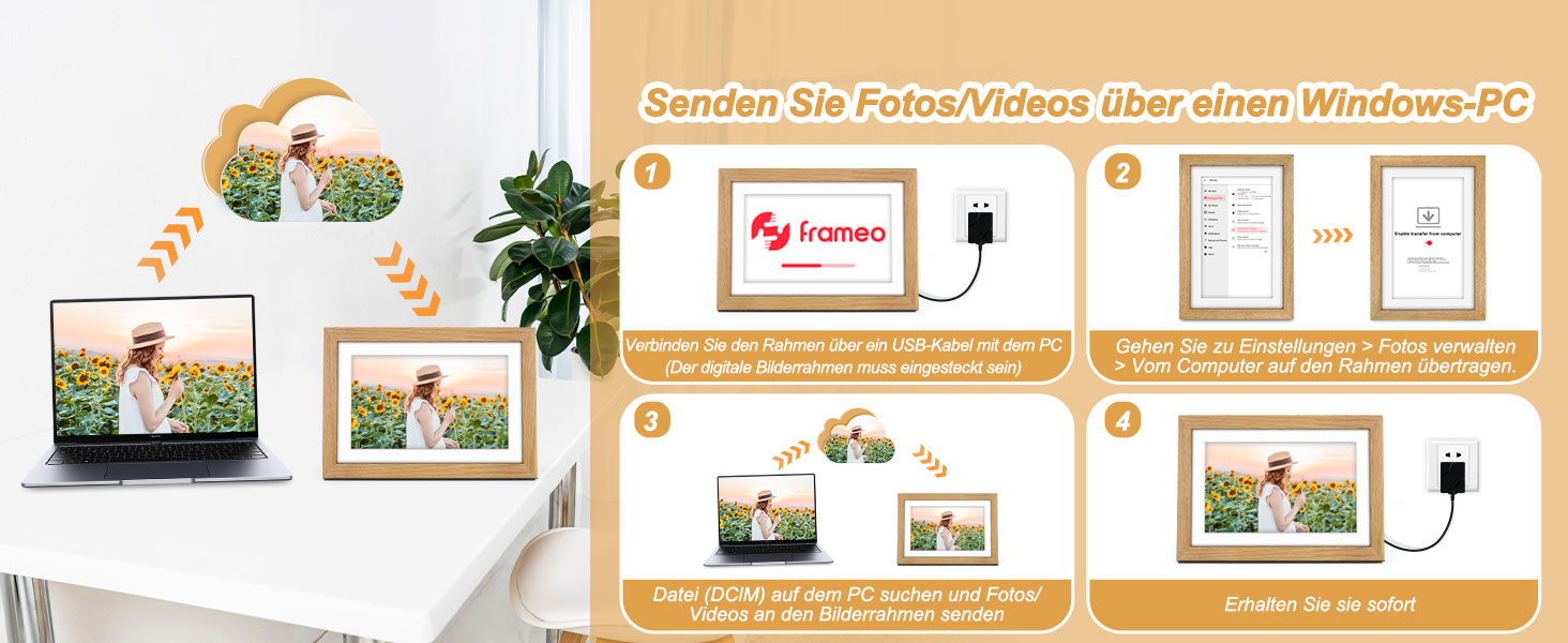 Цифровий фоторамка з дерева, Wi-Fi, 32GB, 10.1