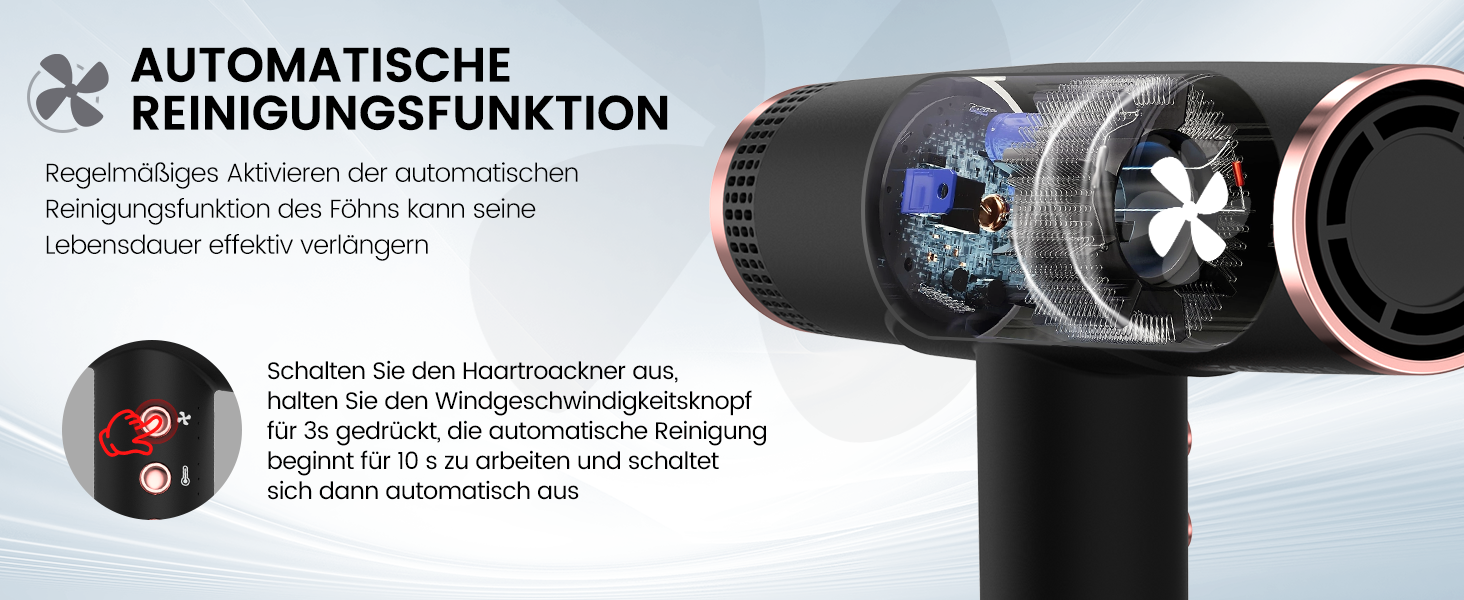 Іонний фен для волосся Slopehill з безщітковим двигуном 110,000 RPM, біокерамічний технологічний обдув, магнітний дифузор, низький рівень шуму, матовий чорний