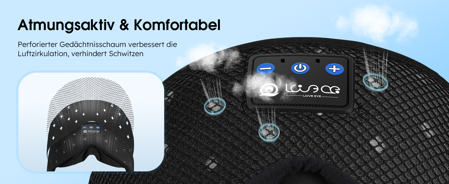 Маска для сну LOVE EYE 3D, для тих, хто спить на боці, чоловіча та жіноча, дихаюча, світлонепроникна (Чорна)