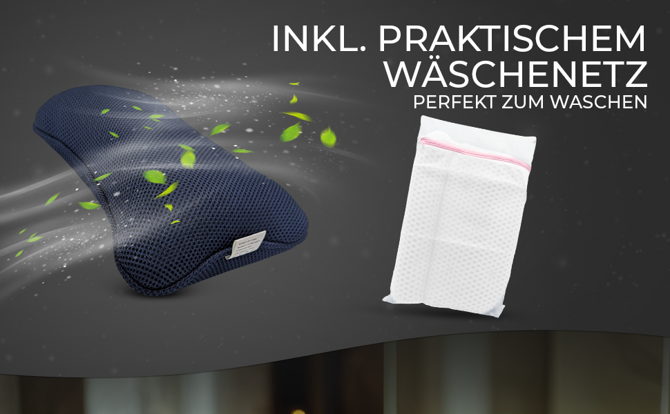 Подушка для ванни з сіткою для прання - Максимальний комфорт та розслаблення з новітньою технологією Air Mesh - Подушка для ванни з 4 міцними присосками - Подушка для шиї/голови (темно-синій)