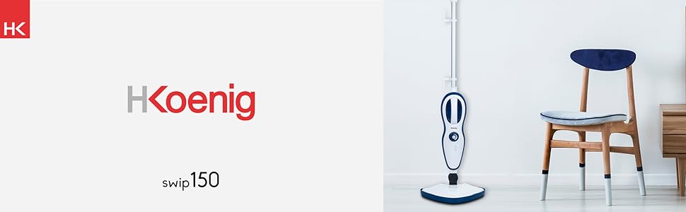 Ручний пароочисник H.Koenig SWIP150 Steam Cleaner 2-в-1, потужний, 1500 Вт, багатофункціональний, швидкий, час нагрівання 25 секунд, без хімії, видаляє 99,9 бактерій, включаючи аксесуари